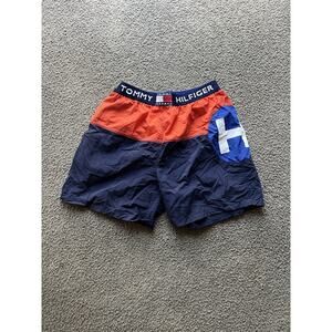 VTG Rare 90’s Tommy Hilfiger Men’s Spell Out Swim Trunks Size Large